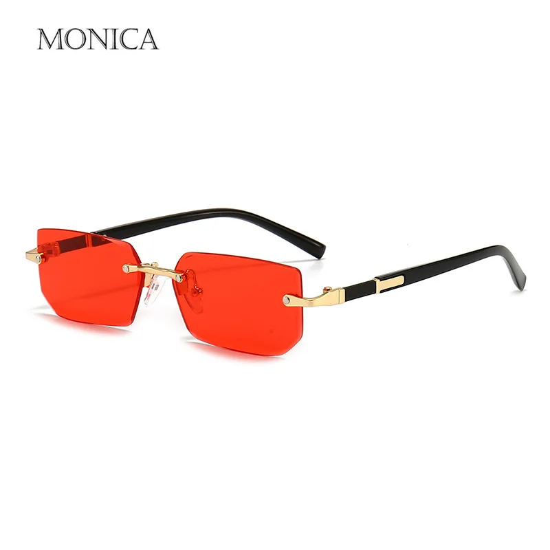 Fashion Rimless Sunglasses Men Women Populare Frameless Sun Glasses Male Female Classic Small Square Summer Traveling Shades