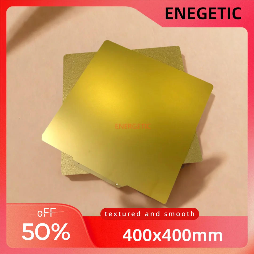 

ENERGETIC Магнитный порошковый лист PEI 400x400 мм Tronxy X5S-400 Лист пружинной стали Двусторонняя текстурированная/гладкая гибкая пластина PEI