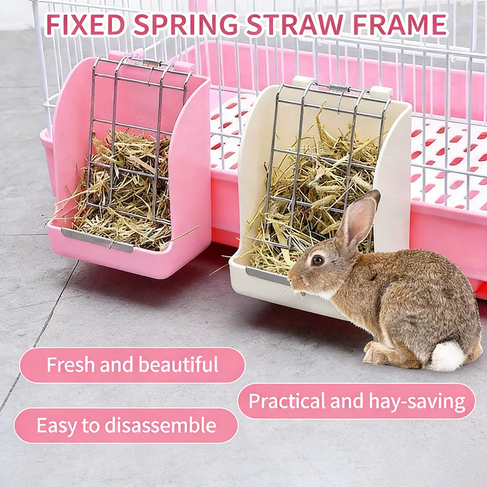 

Кормушка для кроликов с подставкой для травы и сена, контейнер для корма, корзина для корма, подставка для травы, рама для подставки для травы