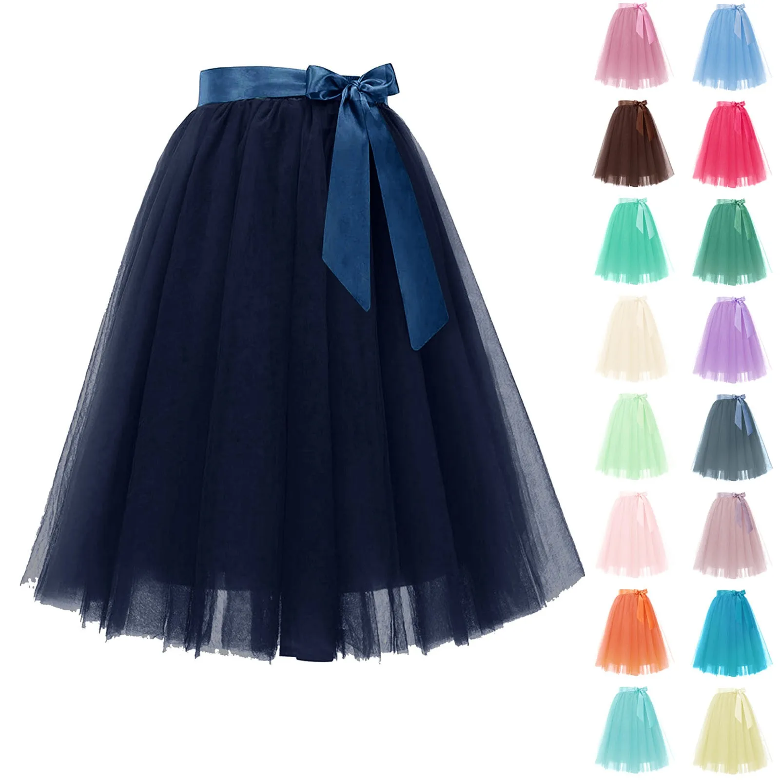 

Women Summer Tulle Skirt Fashion Tutu Short Skirt High Waist Mesh Soft Puffy Pettiskirt Prom Ball Gown Pleated Layered Short