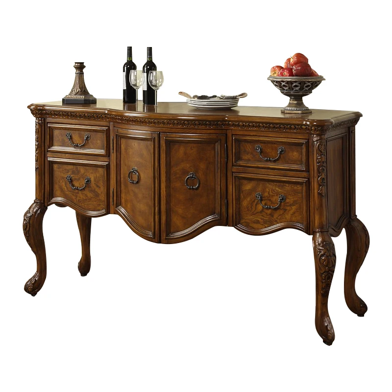 European solid wood entrance table American side table side cabinet living room foyer entrance counter sofa back few