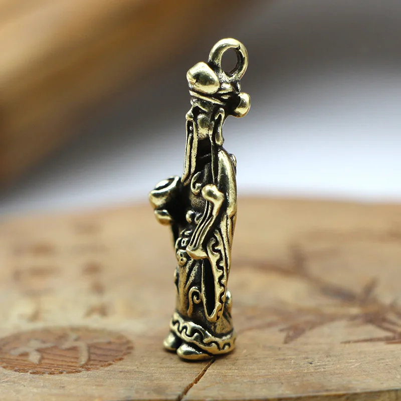 1/2pcs Brass God of Wealth Keychain Pendant Jucai Jewelry Handmade Pendant