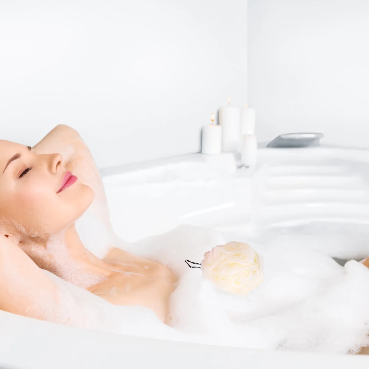 

3pcs Shower Ball Mesh Bath Ball For Body Scrub Exfoliating Cleansing Soft Lather Portable Travel Size Pink Beige Blue