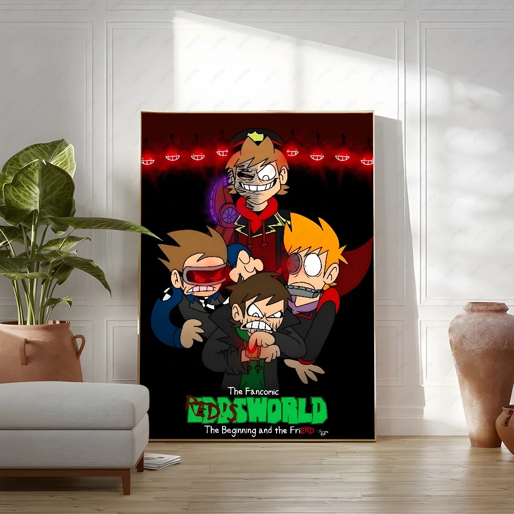 Cartoon Cute E-Eddsworlds Anime Cool Poster Sticky Wall Art Printing Waterproof Home Living Bed Room Bar Aesthetic Decor