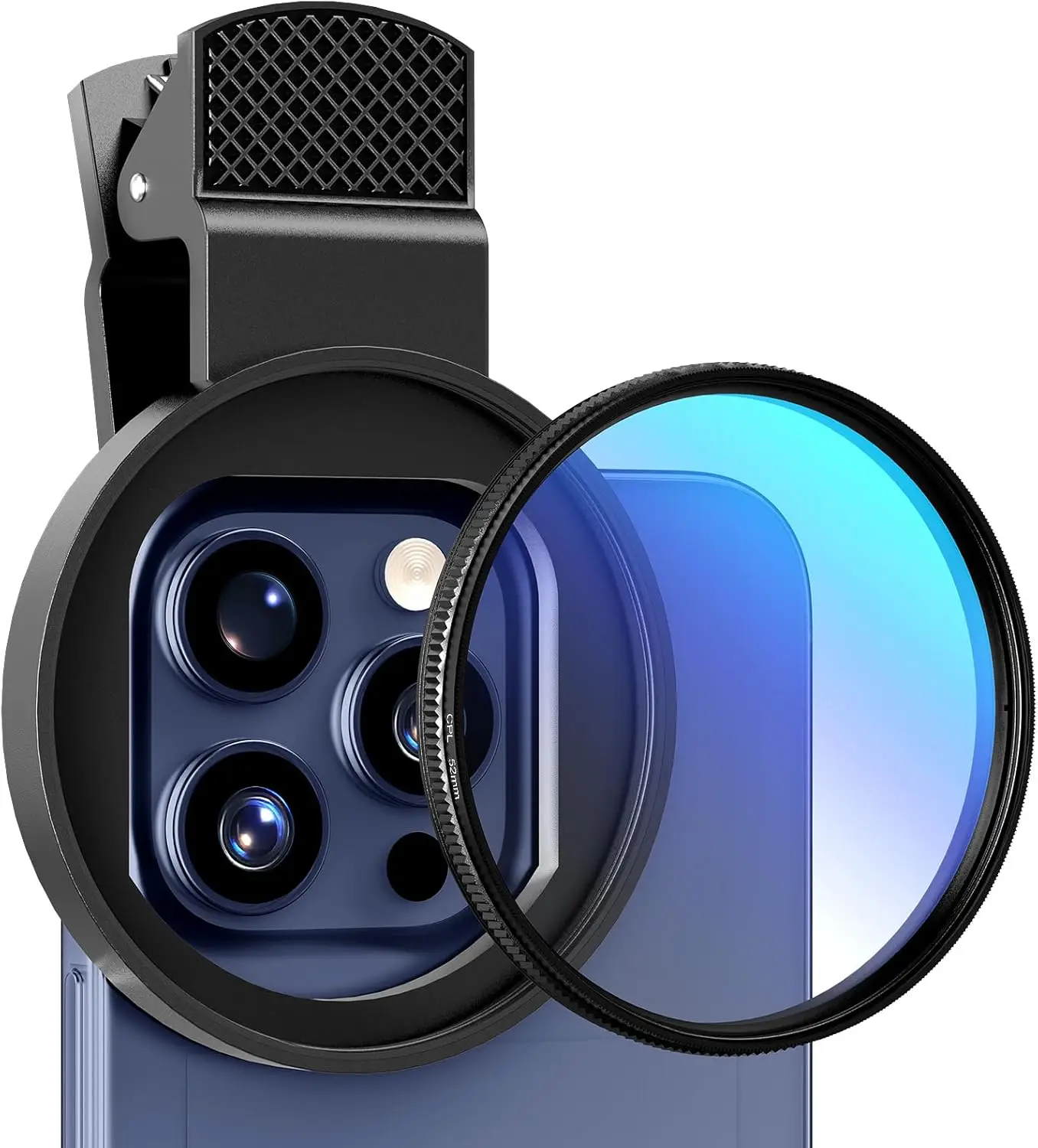 Kit de filtro CPL/UV con clip de lente de cámara polarizador portátil Universal Circular de 52MM para iPhone Huawei Xiaomi Samsung