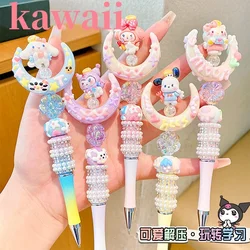 kawaii Sanrio crystal sparkling diamond rotating gel pen black cute girl dream cinnamoroll my melody Melody bead pen kuromi