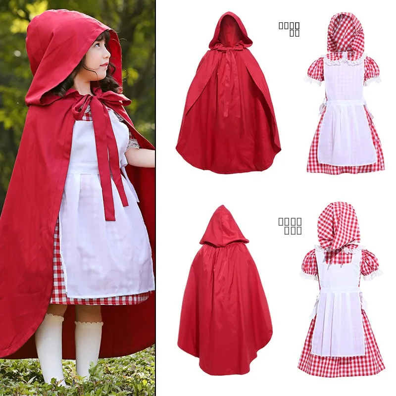 202 New Fairy T Little Red Riding Hood Performance Costume loween Stage Performance Children's Clothing Parent-Child O...