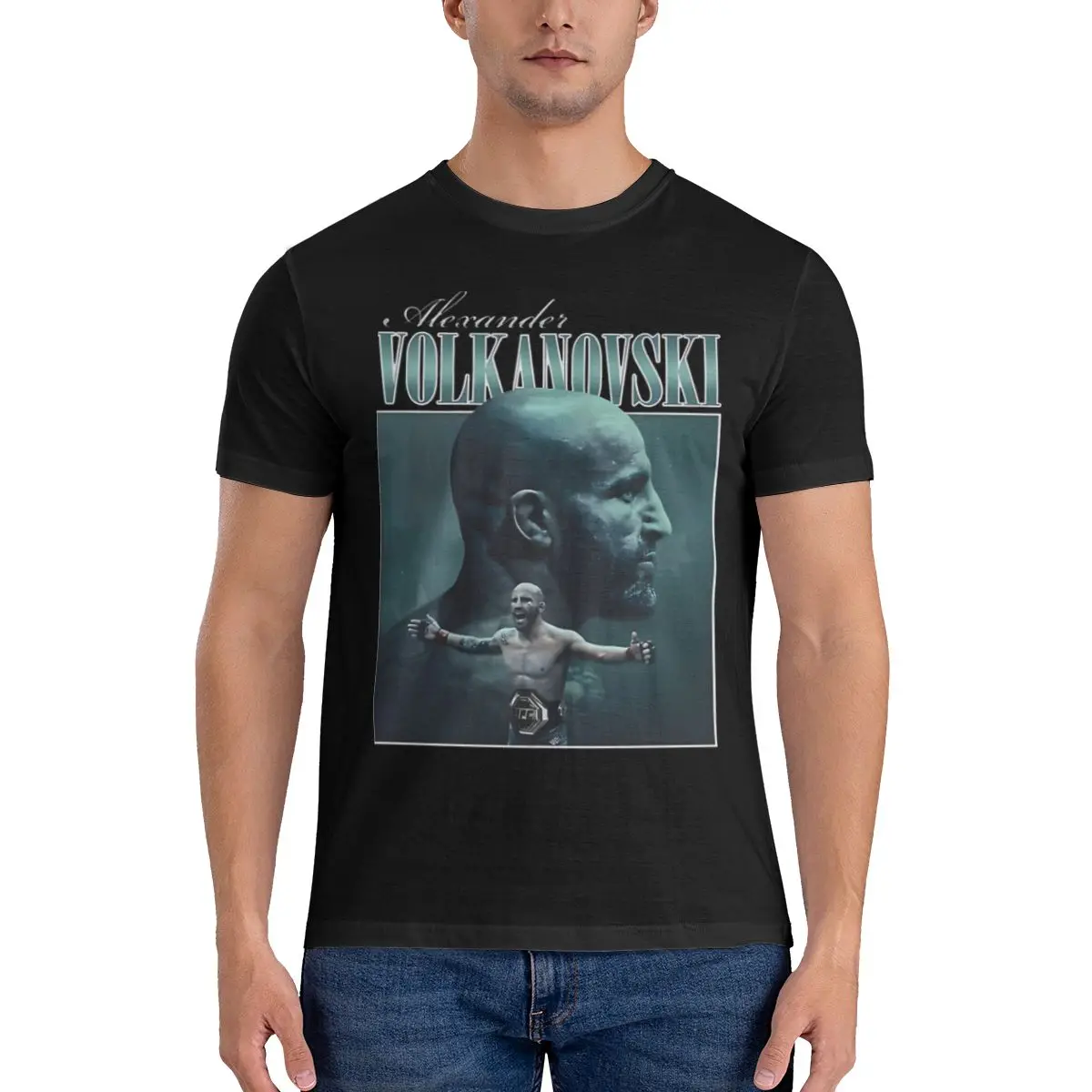 Crazy Collage Volkanovski T-Shirt for Men Crewneck Cotton T Shirt Alexander Volkanovski Combat Short Sleeve Tees Summer Clothing