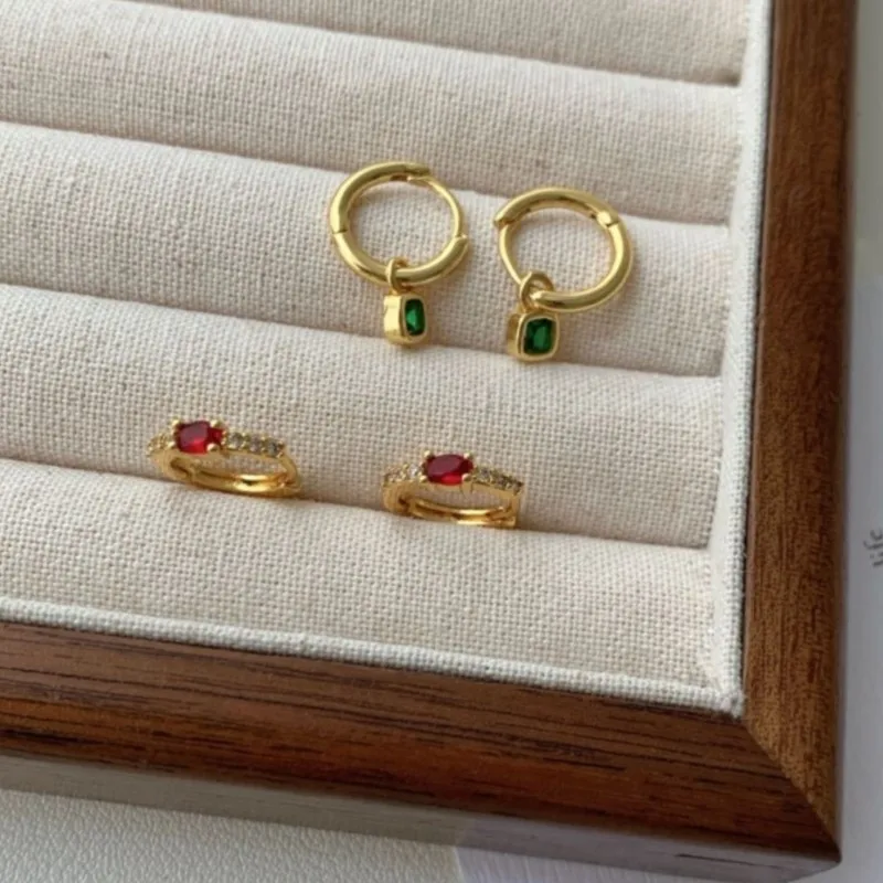 

VENTFILLE 925 Sterling Silver Crystal Geometry Hoop Earring for Women Zircon Fashion Classic Office Jewelry Gift Dropshipping