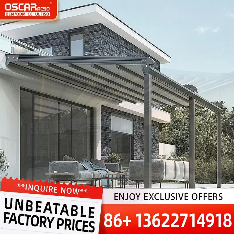 

Наружная автоматическая выдвижная система раздвижной крыши для алюминиевых бесед, идеально подходит для садов, патио и заднего двора, выдвижной навес