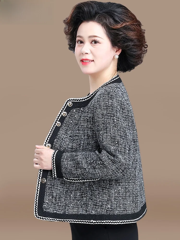 

Faionable Small Mom Spring Coat Ele Ladylike 2025 New Mid-Aged Spring Autumn Top Women's Clothing Korean Sle Loose Fit
