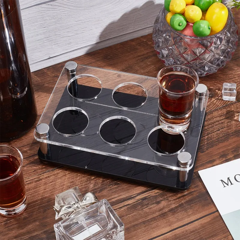 12 Shot Glass Tray Holder Bar Acrylic Shot Glasses Holders Wine Glass Cup Serving Tray Cups Organizer Shot Glass Display