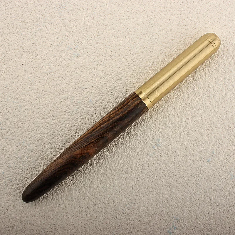 High Quality Wood Ball Point Pen Bronze Tiger Pattern Rollerball Pens Business Office School Supplies Writing Ink Pens