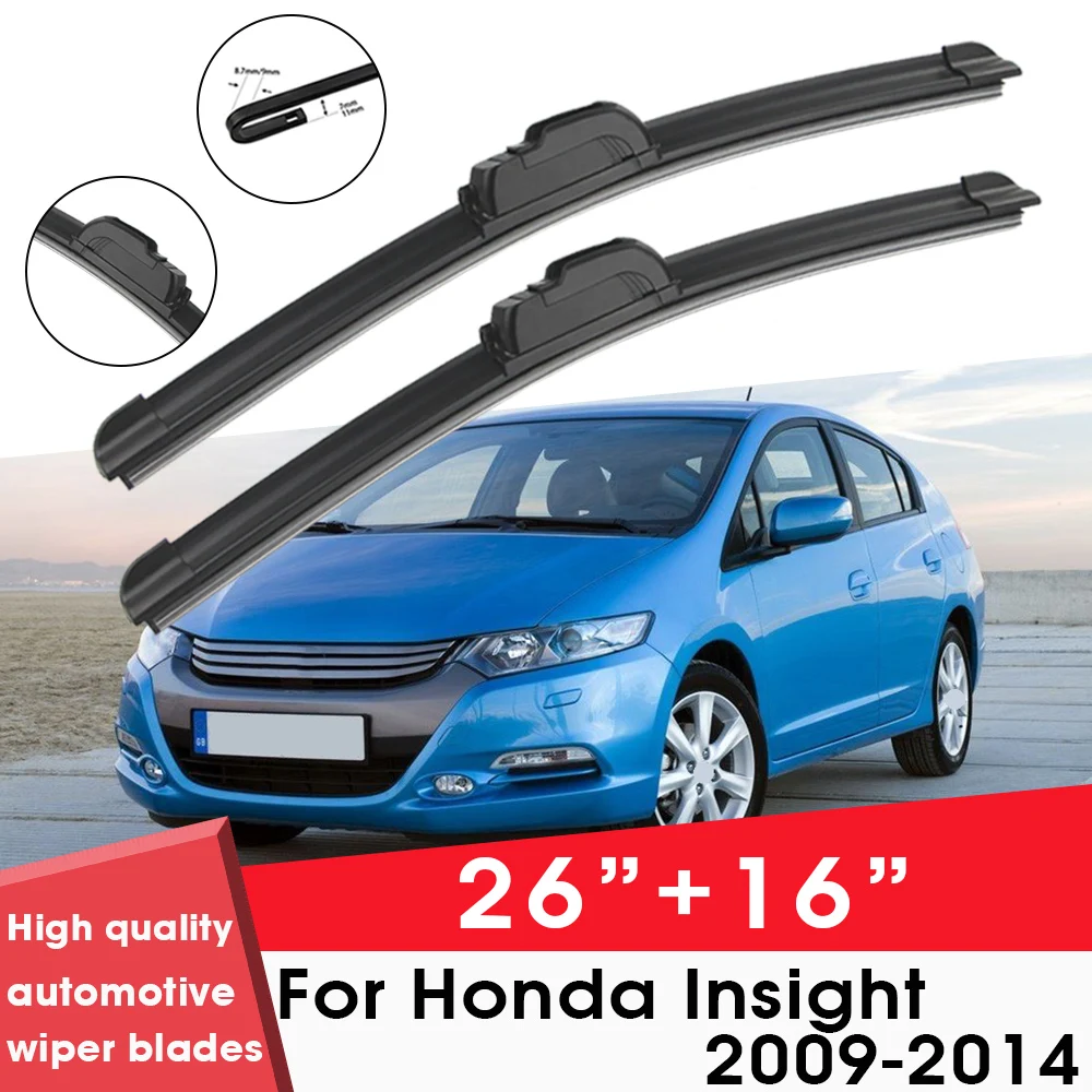 

Car Wiper Blade Blades For Honda Insight 2009-2014 26"+16" Windshield Windscreen Clean Naturl Rubber Car Wipers Accessories