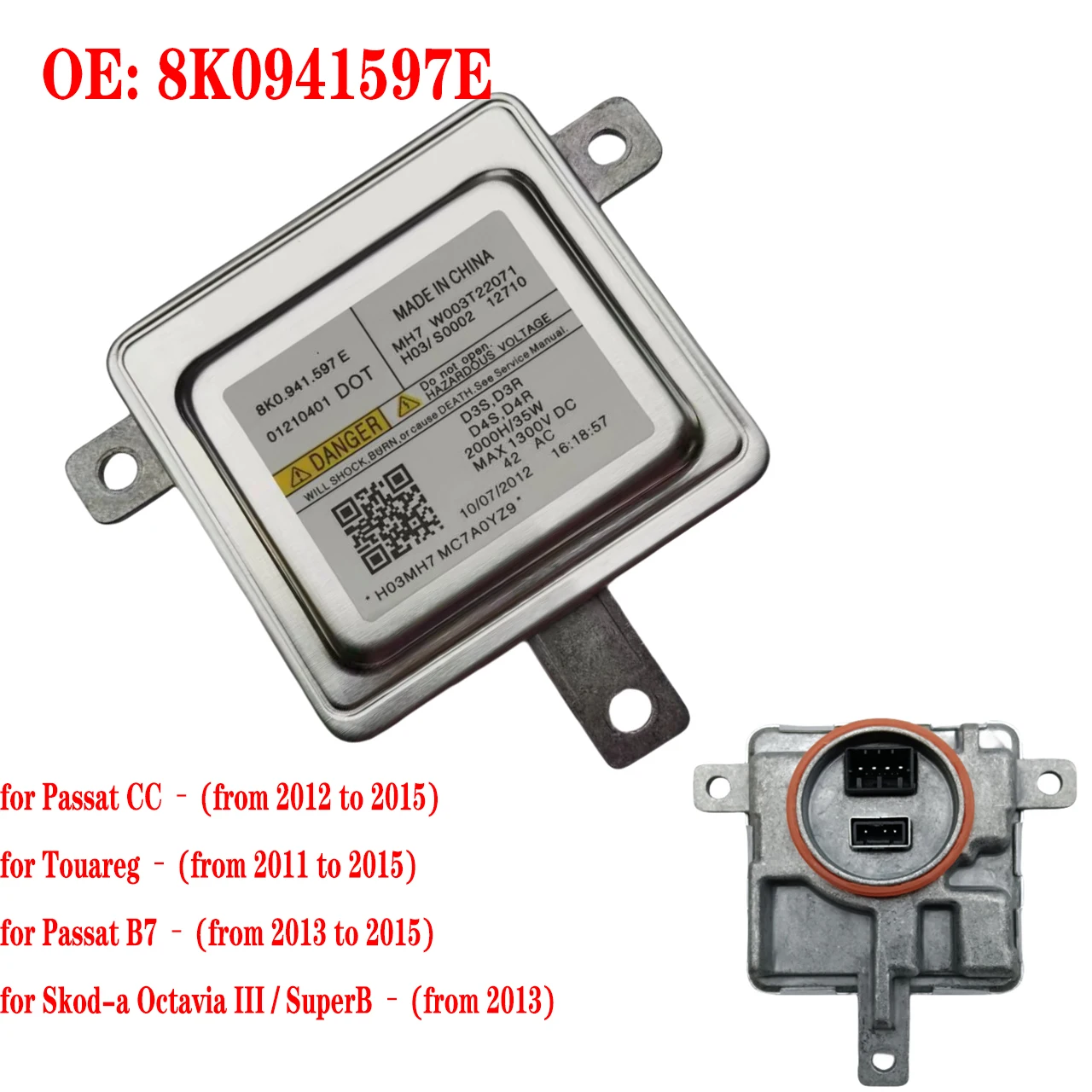 OEM 8K0941597E 2048703226 W003T22071 Xenon HID Ballast Control  for Passat CC B7 for Polo 6R for Skoda