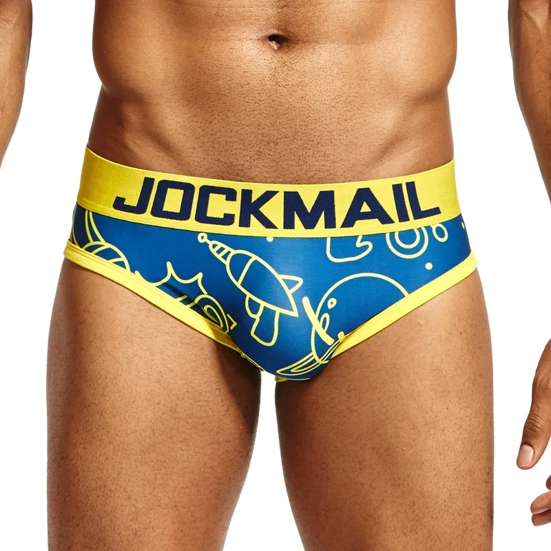 JOCKMAIL ชุดชั้นในสุภาพบุรุษกางเกงสัตว์รูปแบบเกย์ Ropa ภายใน Hombre Antibacterial Comfort Calzoncillos บิกินี่ Braggas