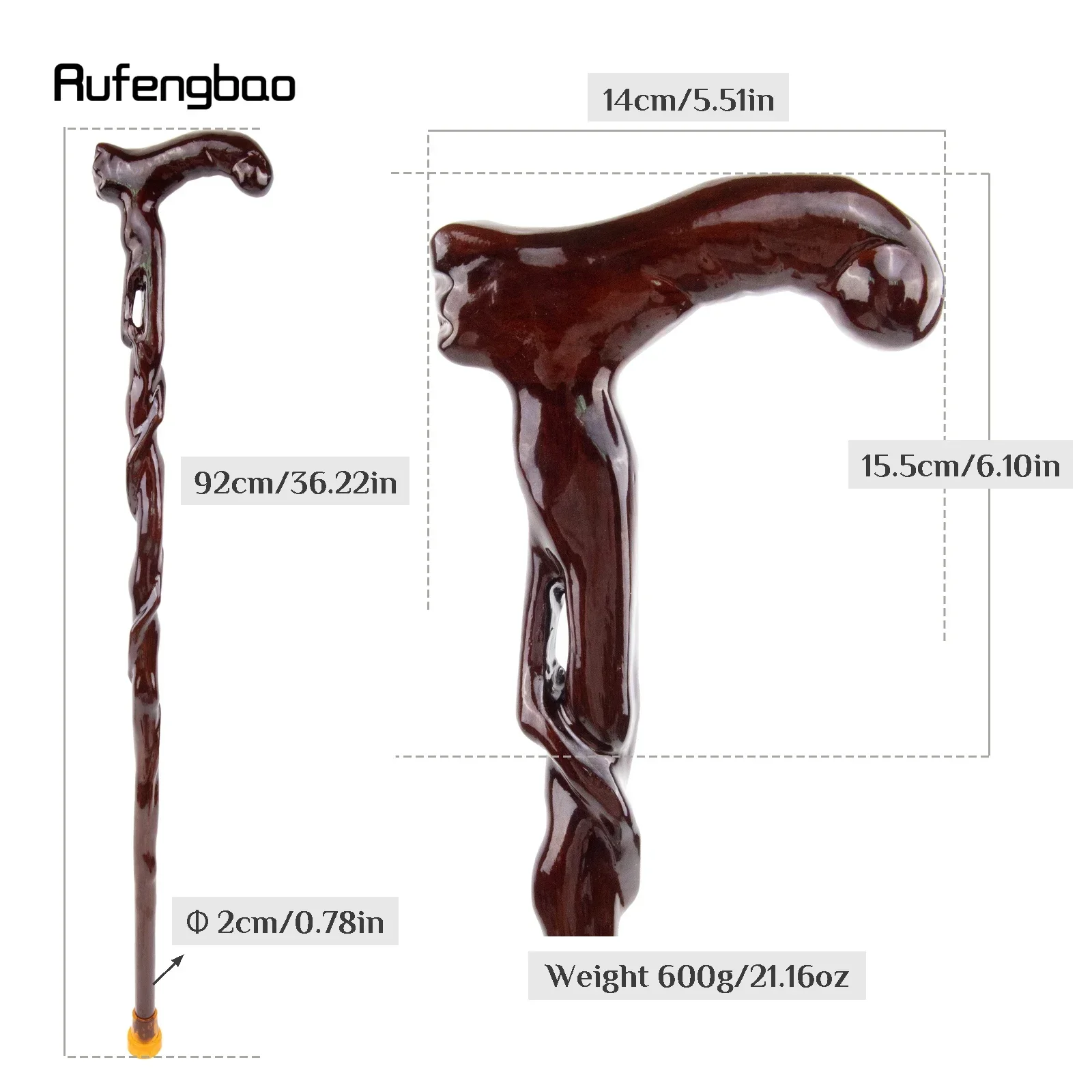Brown Tree Vine  Wooden Single Joint Fashion Stick Decorative Cospaly Cane  Crutch  Wand Crosier 92cm  Performance Stage Cane
