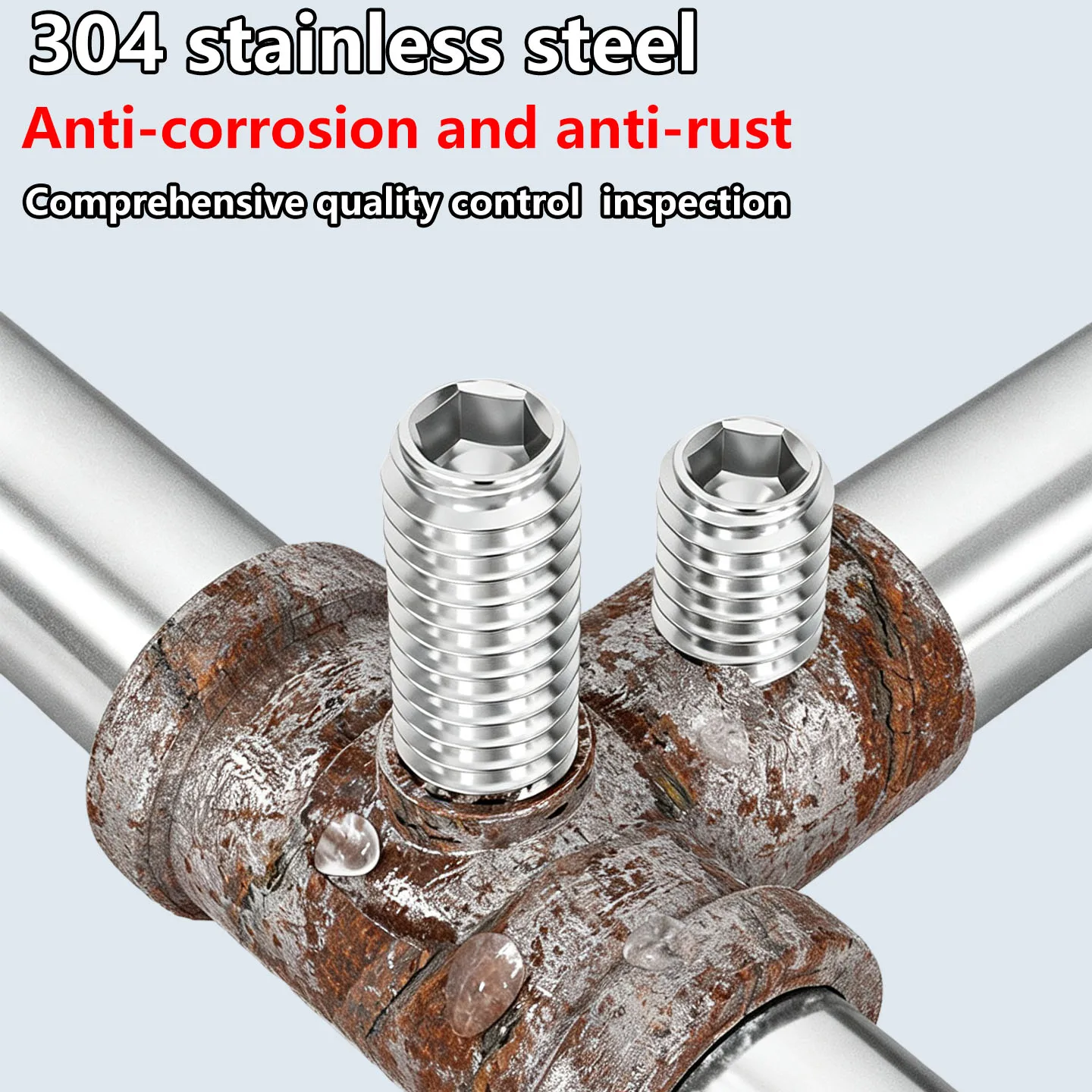 A2 304 Stainless Steel Hex Socket Set Screw Cone Point Grub Screws Headless Sharp Tip Metric Thread M2-M10 Fastener Hardware