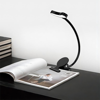 360° Flexible Desk Lamp Mini Clip Reading Light Portable Rechargeable LED Lamp Wireless Clamp Lamp Booklight Study Accessories