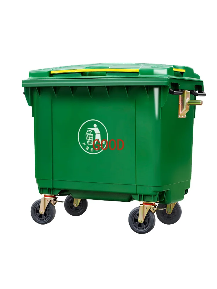 660 liter trash can outdoor large sanitation truck cleaning hand push type