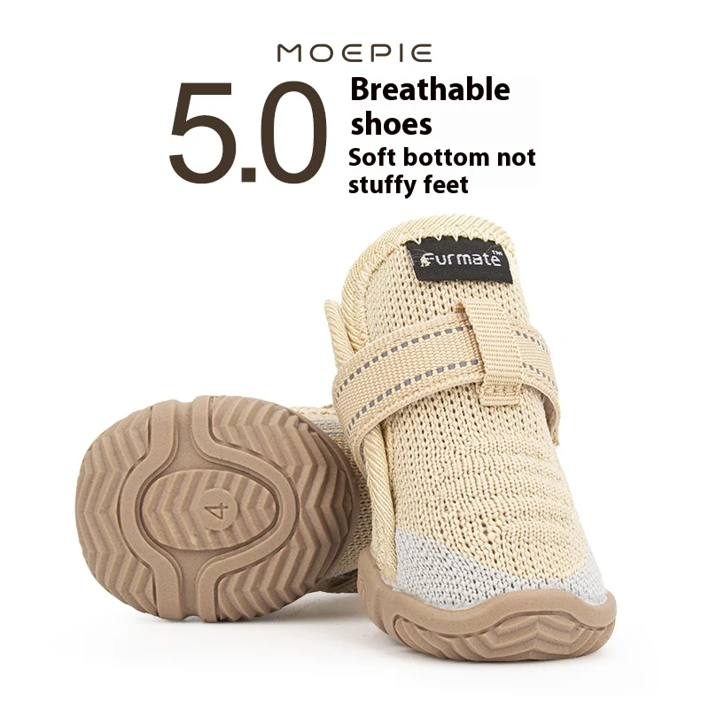 

MOEPIE Dog Shoes Soft Bottom Dumping Not Fall Off Small Dogs Bichon Yorkshire Mesh Breathable Out Footwear Summer