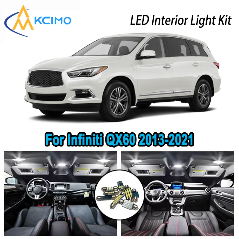 

High-Quality LED Interior Kit for Infiniti QX60 2013-2021 2016 2017 2018 2019 Premium Error-Free Dome Map Trunk Automotive Lamps