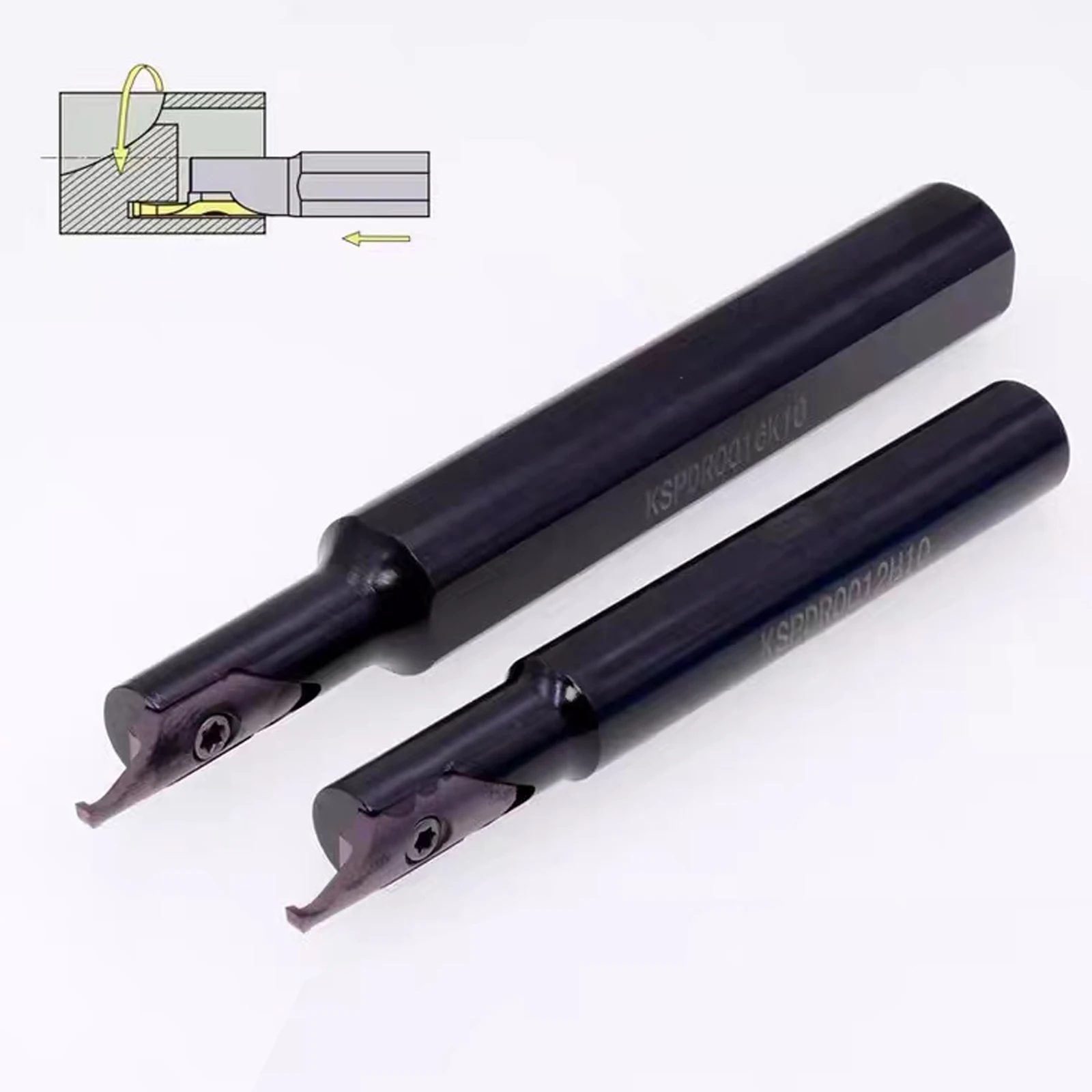 KSPDR Small Bore Deep Cut Face Grooving Holder Insert with SPDR200DM10 Internal Face Grooving Cutter Tool for Precision Machinin