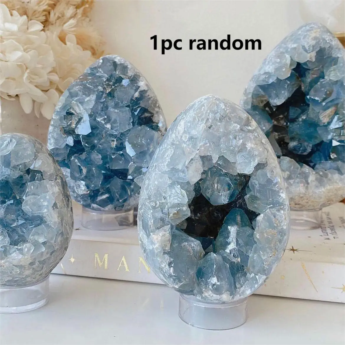 1pc Natural Celestite Crystal Raw Druzy celestite heart Cluster Sky Blue Geode Rough Mineral Blue Celestite Geode Celestite Raw