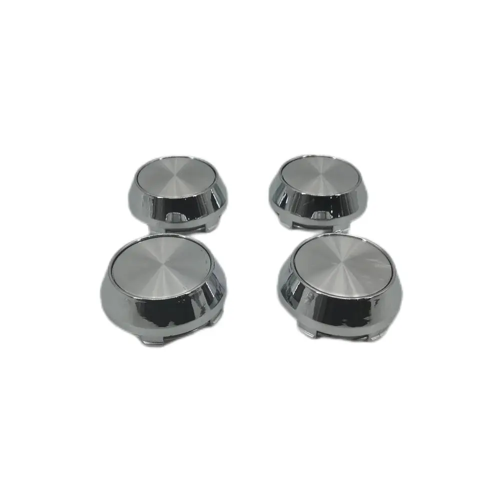

4Pcs For Wheel Center Cap Universal Rim Chrome Hub Cap 60mm No Logo Silver Base