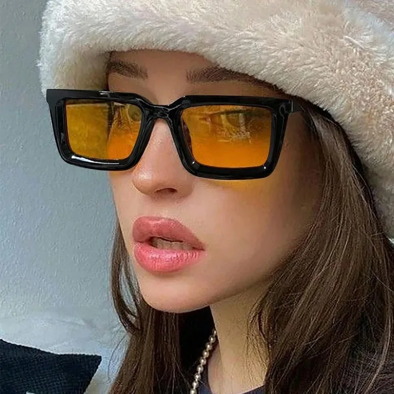 Vintage Rectangle Sunglasses Women Men Designer Casual Eyeglasses Female Male Outdoors Classic Mirror Shades UV400 Eyewear