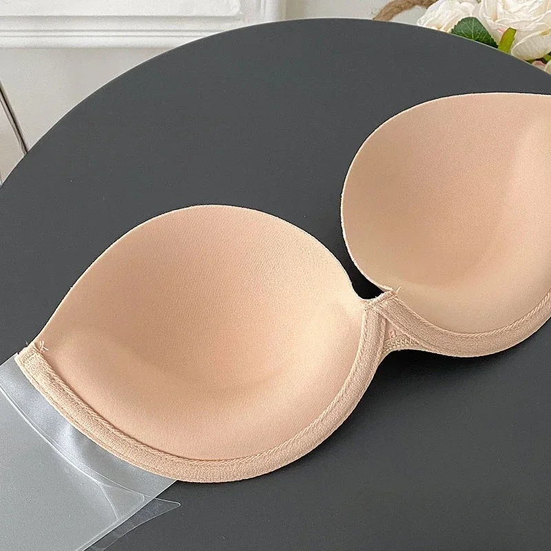 Invisible Chest Stickers Women's Seamless Cup Bra for Large Breasts Without Straps Small Breasts Push-Up Bra image 6