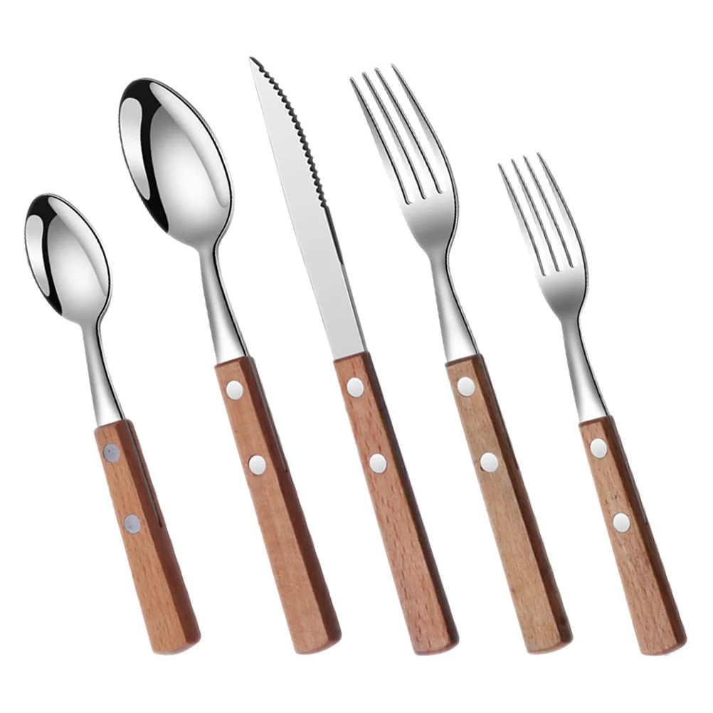 

Portable Stainless Steel Cutlery Set Long Lasting Party Serving Spoons Forks Reusable Kitchen Tableware Gift Option