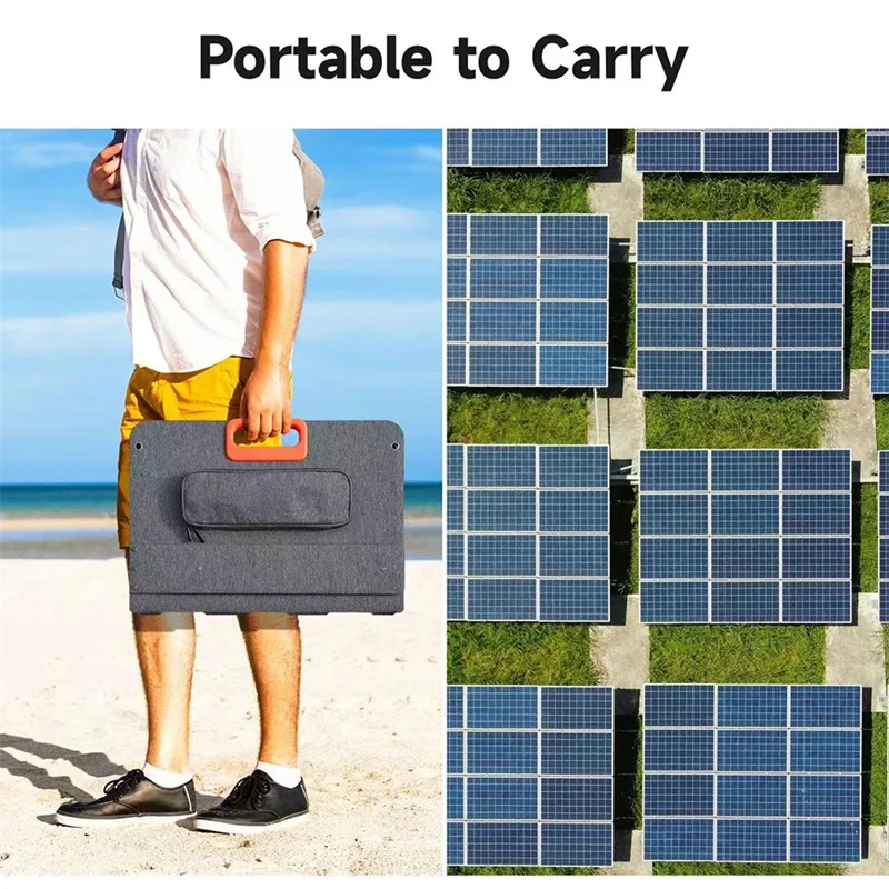 200W black Portable Solar Panel Power Bank Station Foldable Solar Panel Solar Charger IP65 Waterproof Solar Panel Power Backup