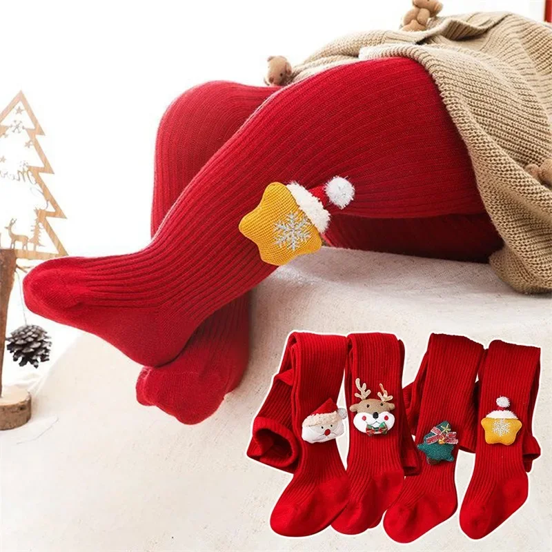 Baby Christmas Tights Autumn Winter only one doll Soft Knitted Warm Newborn Toddler Tight Boy Girl Pantyhose Kids Girls Leggings