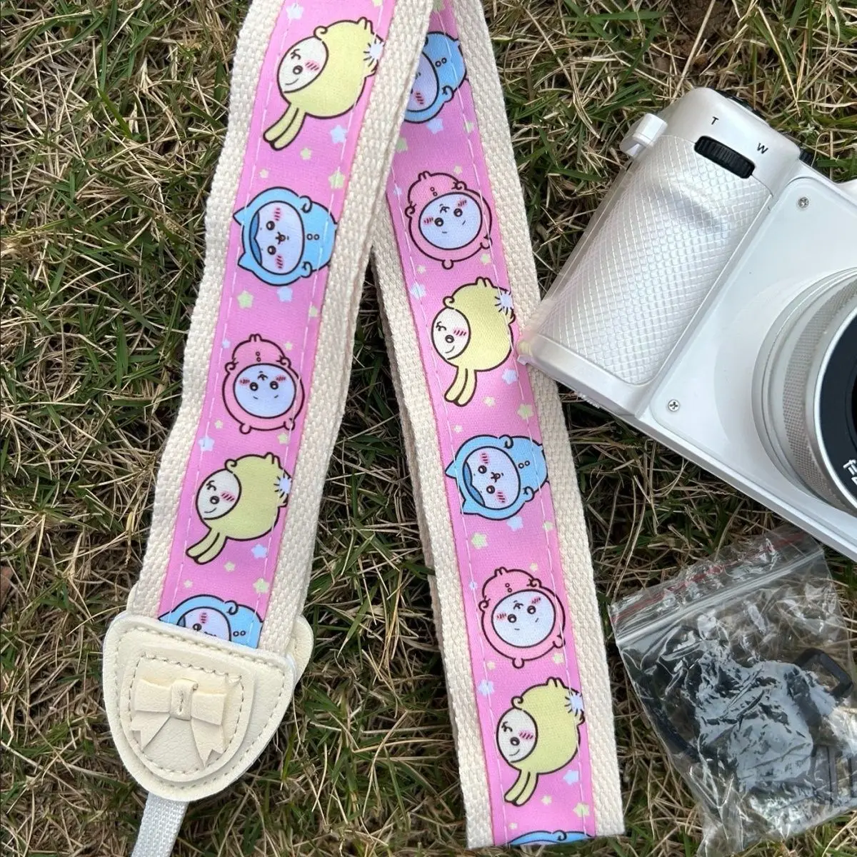 Chiikawa Camera Strap Cute Anime Print Adjustable Shoulder Neck Strap Cartoon Dslr Mirrorless Camera Lanyard Camera Accessories