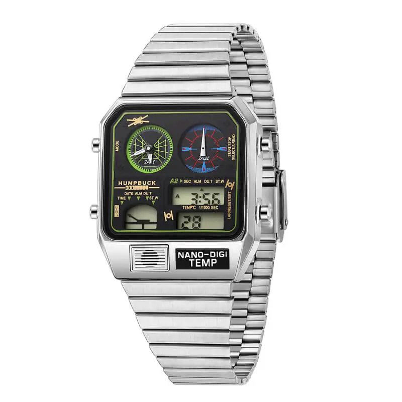 HUMPBUCK Watch Stylish Dual Display Waterproof Sport DIGITEMP Model with Temperature Monitor and Alarm for Men & Women