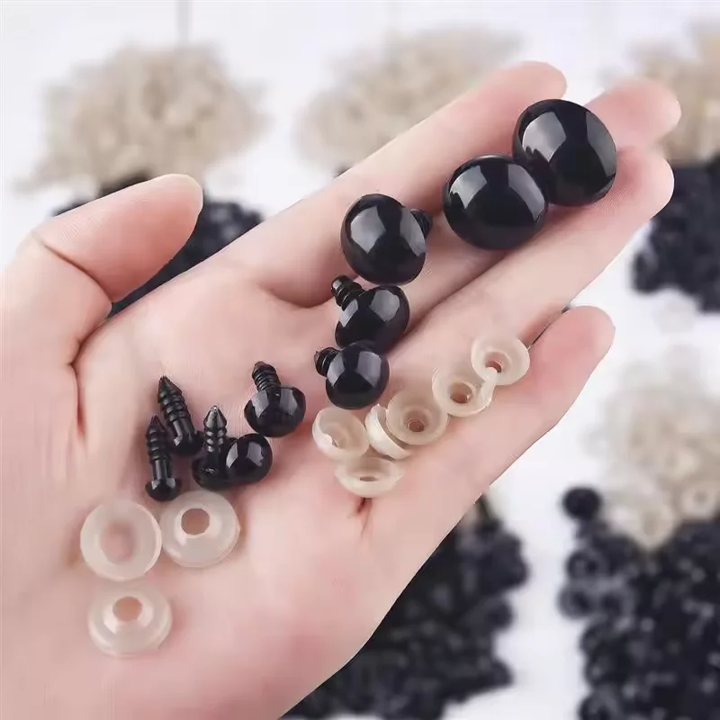 100-200pcs 5-16mm Eyeball Doll Accessories Black Plastic Plush Safety Eyes Amigurumi For Toys 5mm 8mm DIY Funny Toy Eyes Animal
