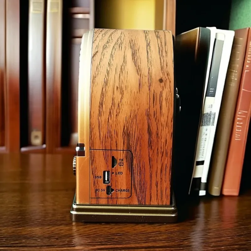 جديد خمر خشبية NS-7061BT مكبر الصوت اللاسلكي المحمولة 3-الفرقة هوائي خارجي راديو FM بطاقة USB مكبرات الصوت مشغل قابلة للشحن