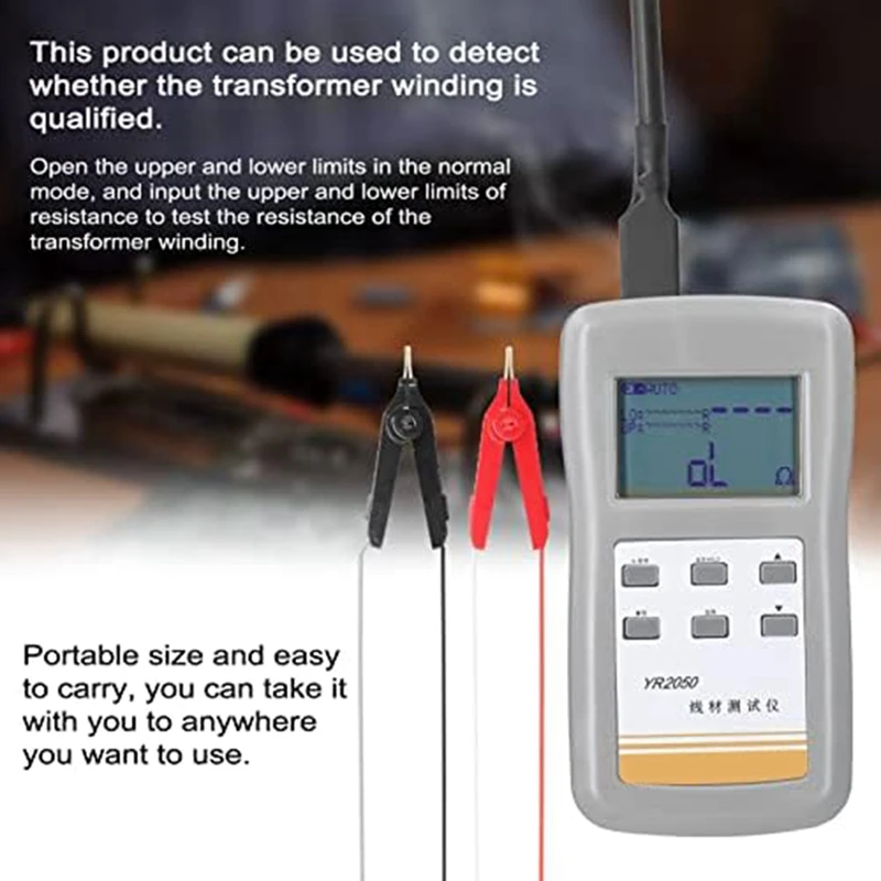 Milliohm Meter, YR2050 4-Wires Milliohm Meter Wireline Current Detecting Low Resistance Micro-Resistance Meter Tester Durable