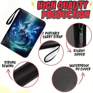 Tarjeta de intercambio Binder-4 Pocket 400 Pockets Tolder Tolder Álbum con 50 mangas extraíbles de colección de tarjetas portátiles con cremallera 10 mejores carpetas de tarjetas de ventas 4 bolsillo - №1