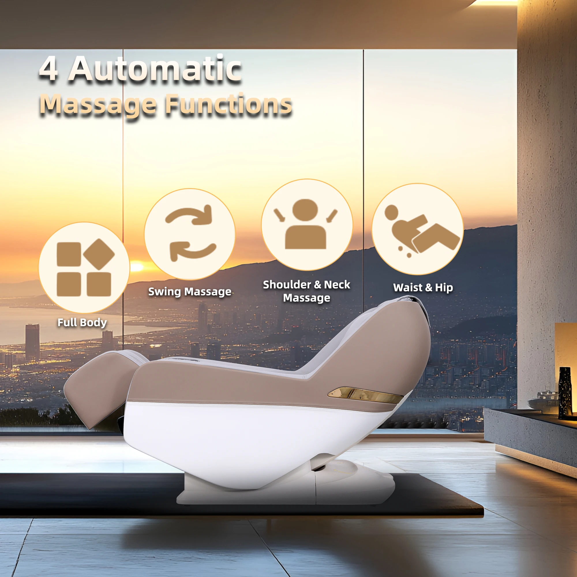 ！@Full Body Grey Massage Chair Auto Modes Zero Gravity Airbag Technology Soft Ergonomic Design for Living Room Bedroom Modern