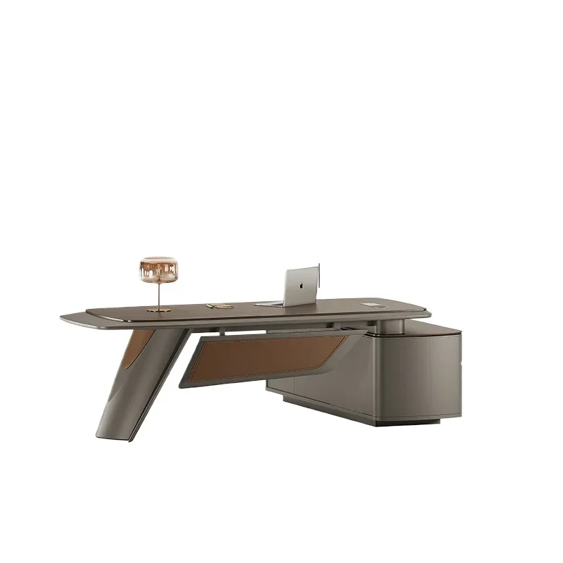 

Комбинация офисного стола и стула президента, легкий, роскошный, высококачественный, металлический стол для босса с краской