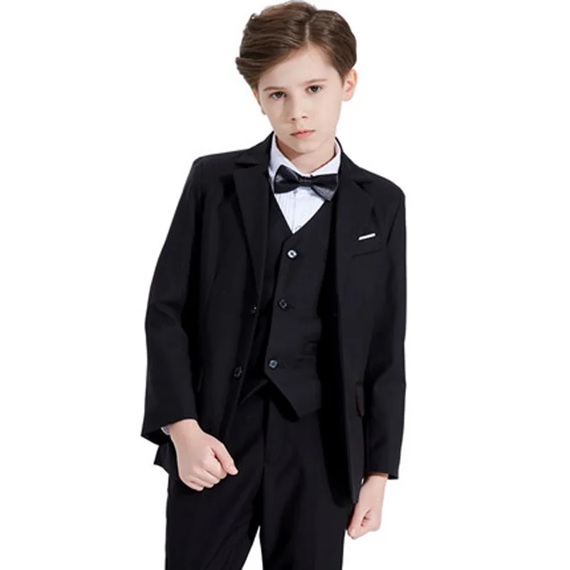 เด็กวันเกิดถ่ายภาพชุดเด็กอย่างเป็นทางการสีดําชุดเด็กดอกไม้งานแต่งงานชุดโรงเรียนวัยรุ่นสําเร็จการศึกษาเครื่องแต่งกาย