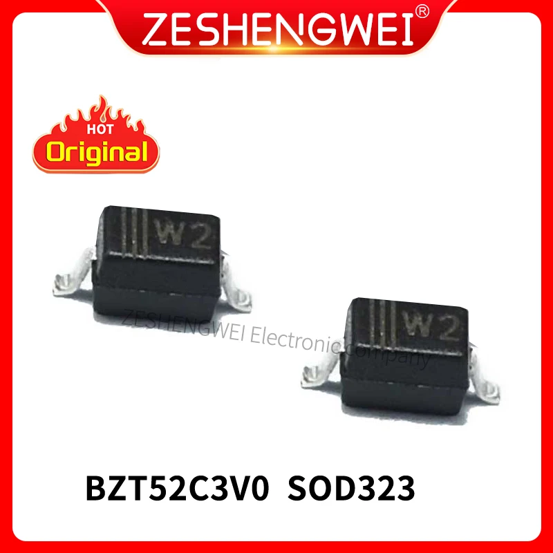 50PCS Regulator Diode BZT52C3V0 W2 3V 0.35W(350mW) SOD-123 In Stock