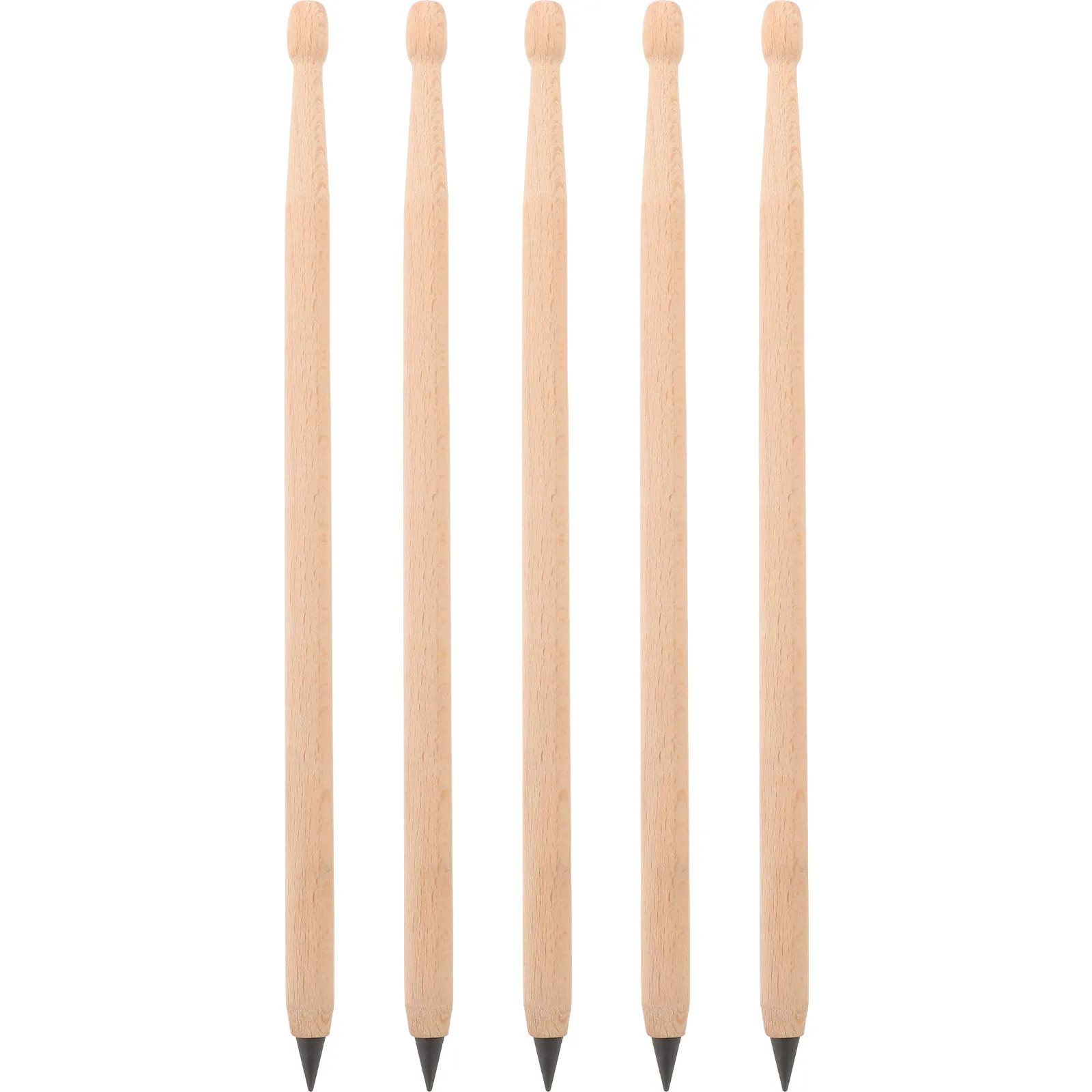 5Pcs Wooden Drumstick Pencils Erasable Writing School Office Music Gifts for Drummers Teens Hb Pencils Mini Drum Sticks