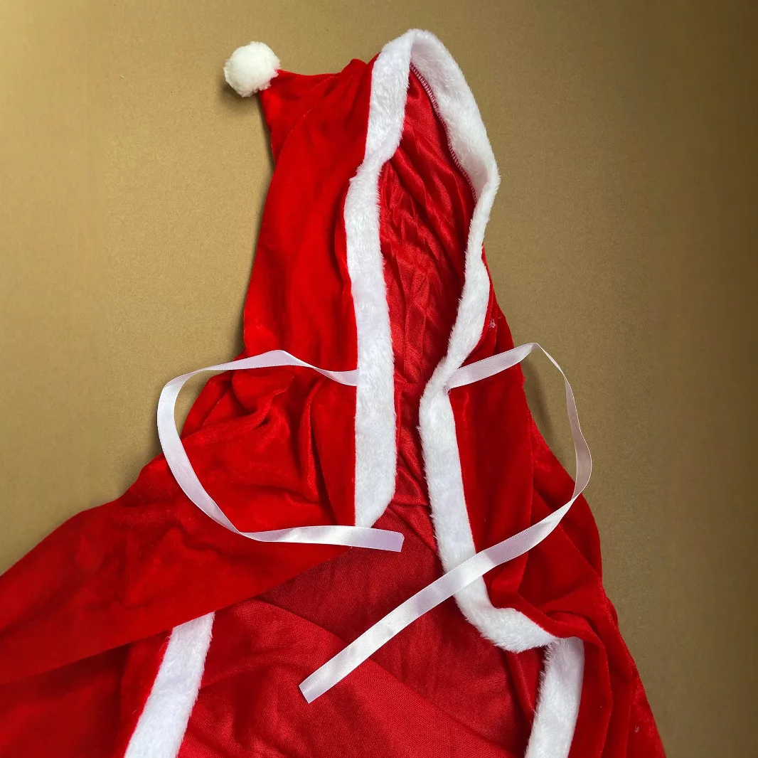 2025 Christmas Adult Cape Set | Santa Red Cloak & Little Red Riding Hood Wine Red Cape