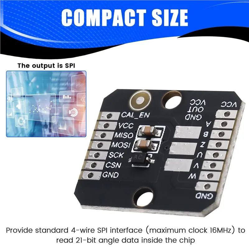 [NEW A09R!】 MT6835 Magnetic Encoder Module 21BIT SPI/PWM Interface Brushless Motor Sensor Replaces AS5048