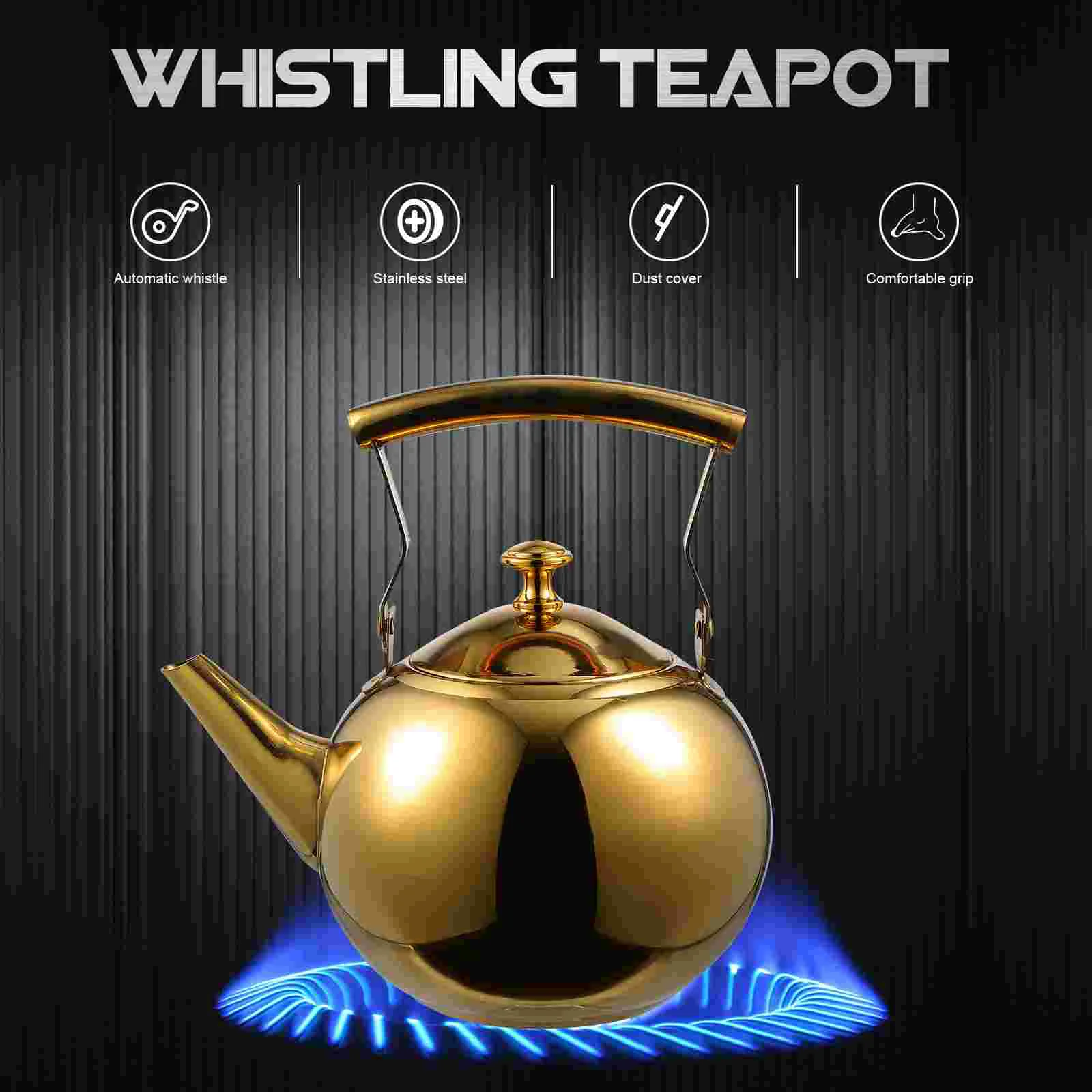 

Pot Boiling Tea Kettle Coffee Teapot for Home Gas Stove Teakettle Stainless Steel Top