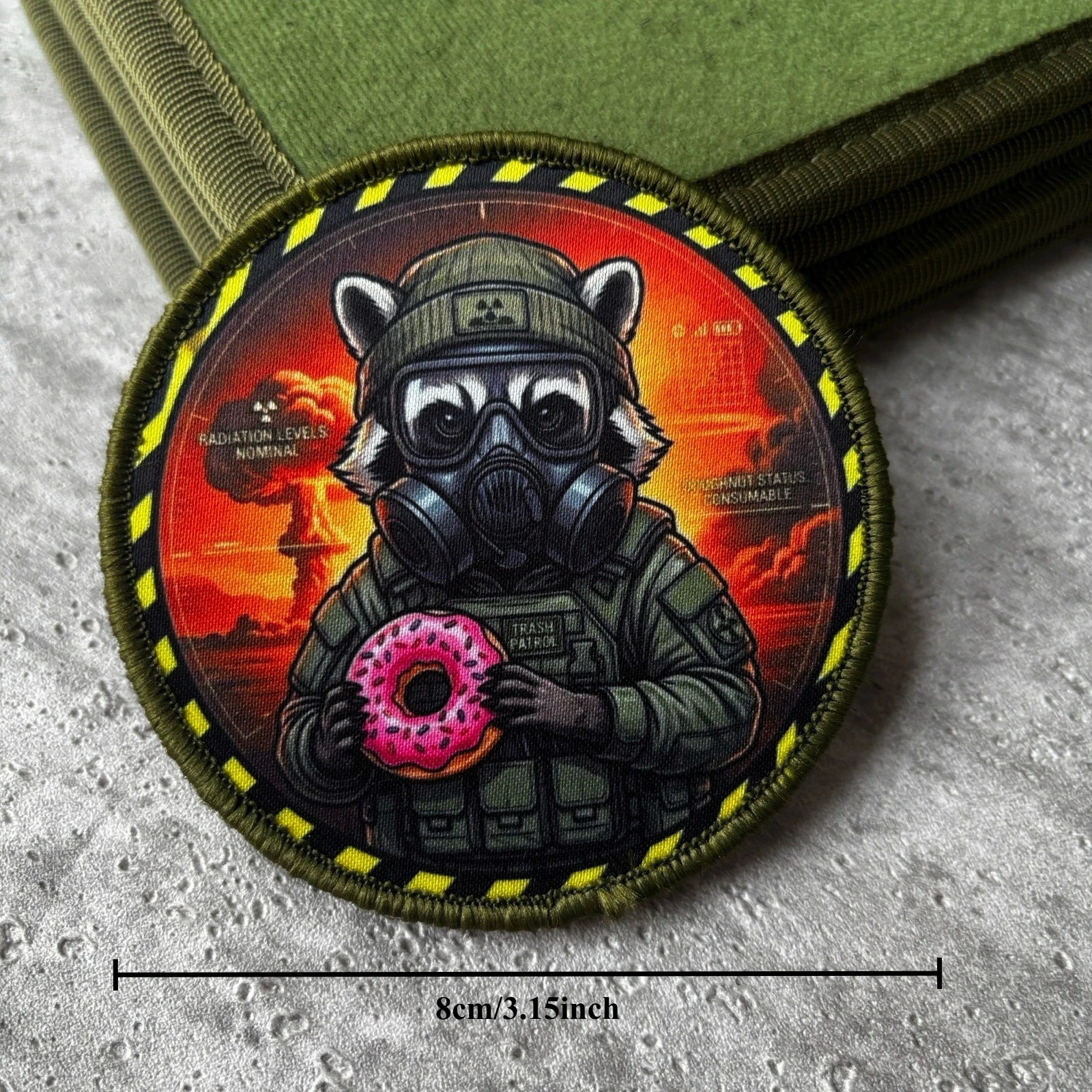 Trash-Coon Night Operator Hook & Loop Badge Tactical Patch for Backpack Cap Vest Morale Patches 8cm Round