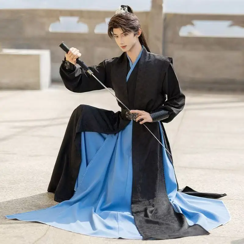 

Knight Costume Men Women Traditional Chinese Martial Art Clothing Vintage Swordsman Carnival Stage Hanfu Dress